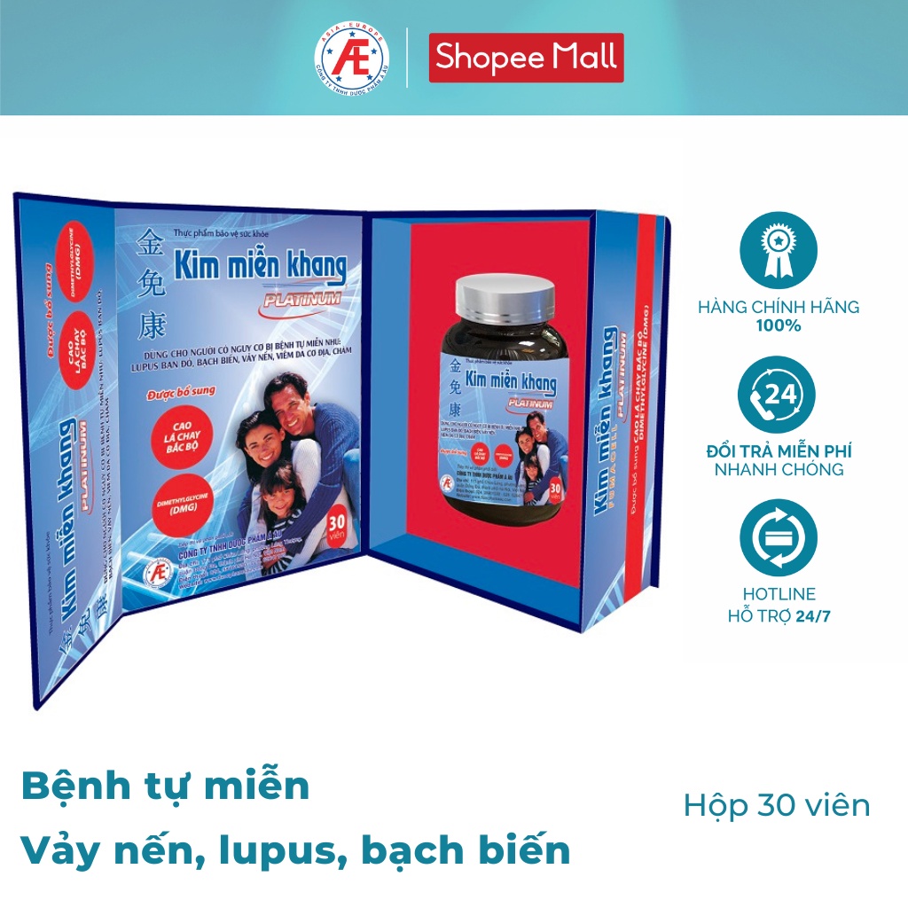 Kim Miễn Khang sản phẩm cao cấp, hỗ trợ điều trị các bệnh tự miễn - hộp 30 viên
