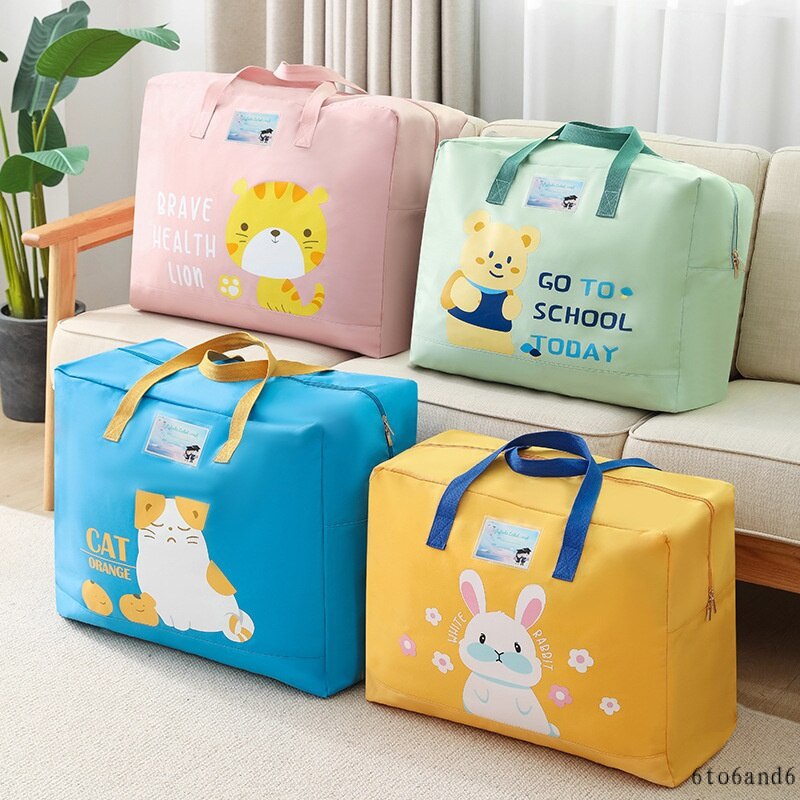 Túi Vải Oxford Đựng Chăn Mền Chống Bụi Chống Ẩm In Hoạt Hình Dễ Thương Cho Bé Mẫu Giáo Size S-M-L