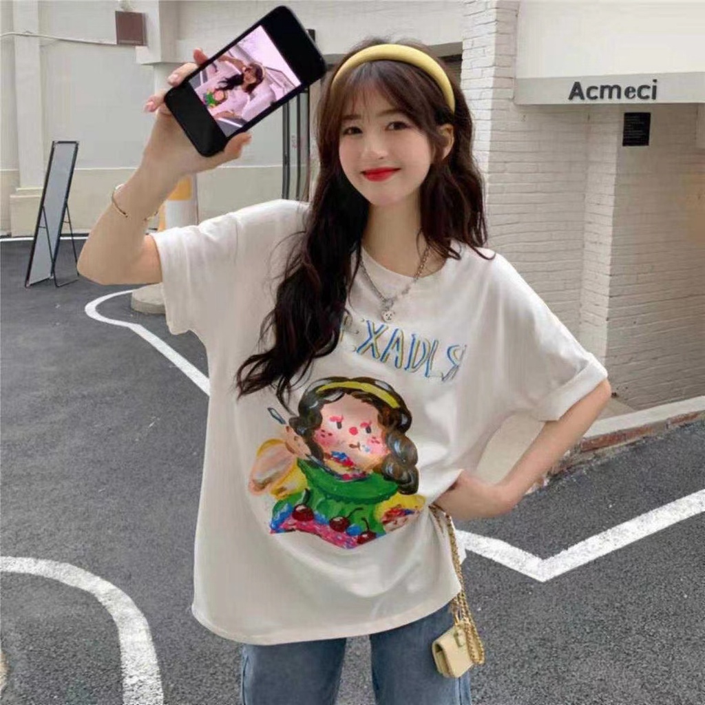 NRVP Áo Thun Unisex Mùa Hè Dáng Suông Tay Cộc Phong Cách Hàn Quốc Cho Nam Nữ