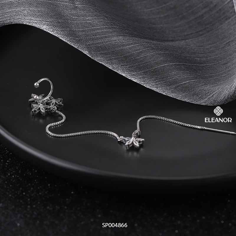 Bông tai nữ gắn vành Eleanor Accessories phụ kiện trang sức đính đá hình bông hoa năm cánh (một chiếc) 4866