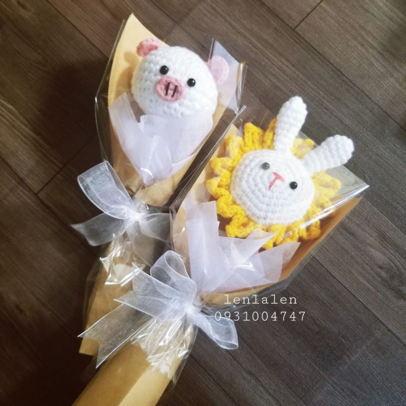 CÓ SẴN - Thú hoa len handmade hình heo gấu thỏ làm quà tặng hoặc trang trí