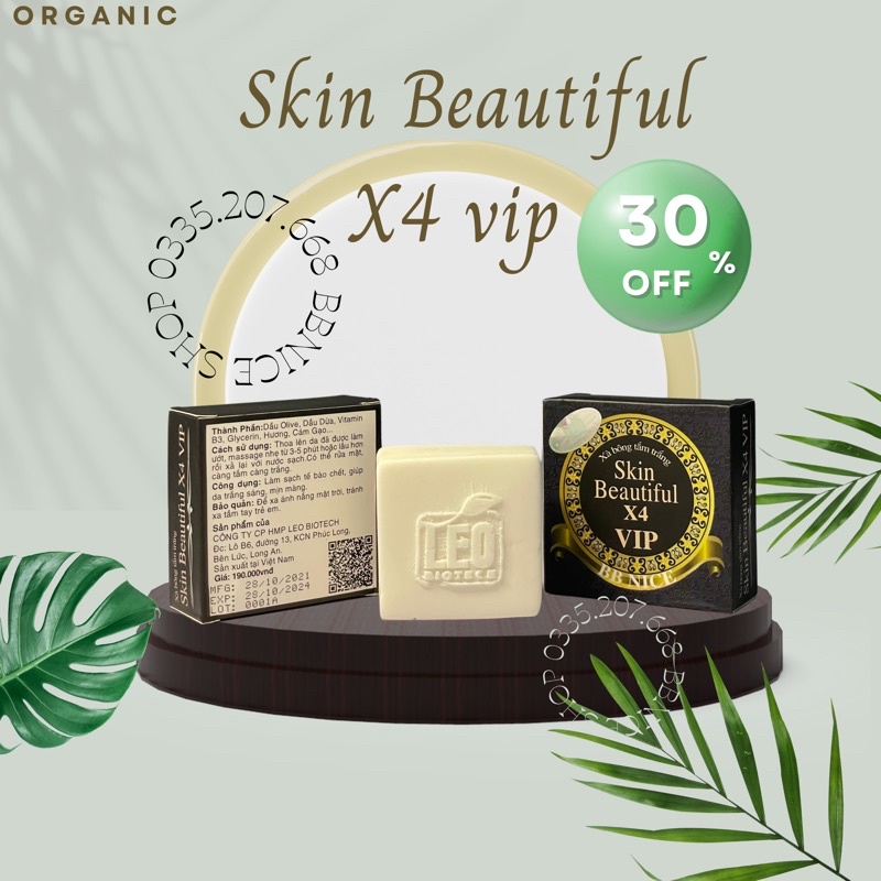 XÀ PHÒNG TẮM TRẮNG SKINBEAUTFUL X4 V.I.P