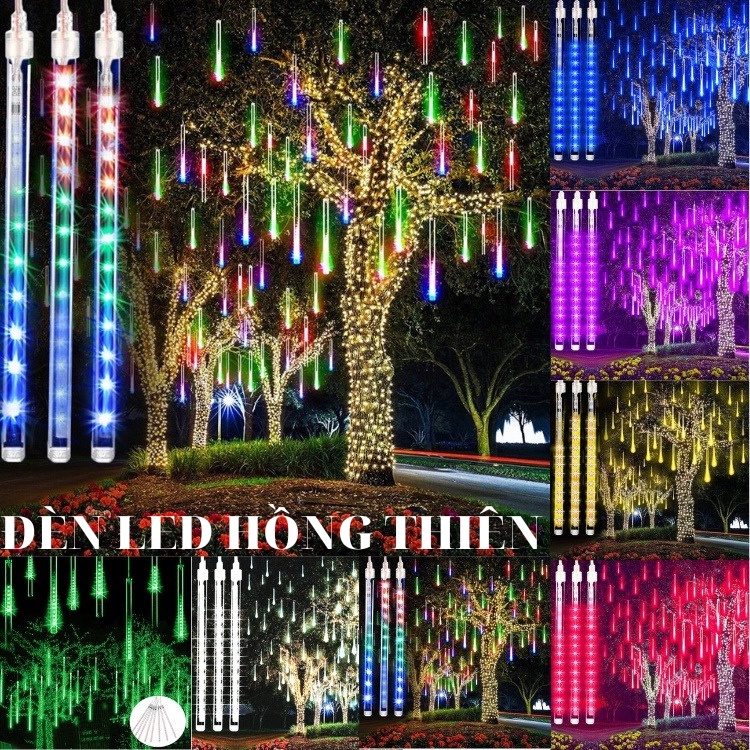 BỘ ĐÈN LED SAO BĂNG CHÙM 8 CÂY ĐỦ MÀU VÀ ĐƠN MÀU