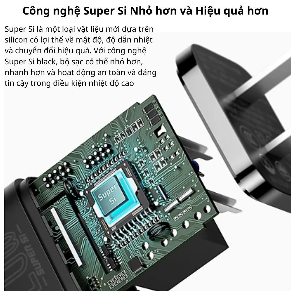 Củ sạc nhanh 20W Baseus Super Si CCSUP-A01 / A02 có cốc sạc mini type C tương thích cho iphone , samsung , xiaomi , oppo