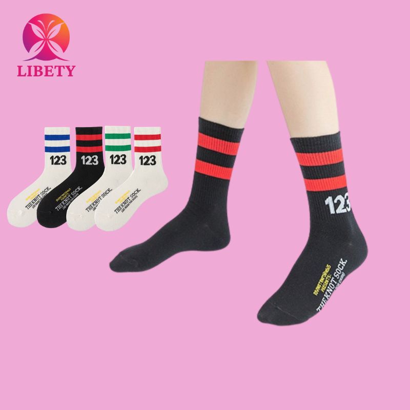 Set 5 đôi Tất nam nữ cao cổ Tât vớ unisex cotton in 123 phong cách độc đáo