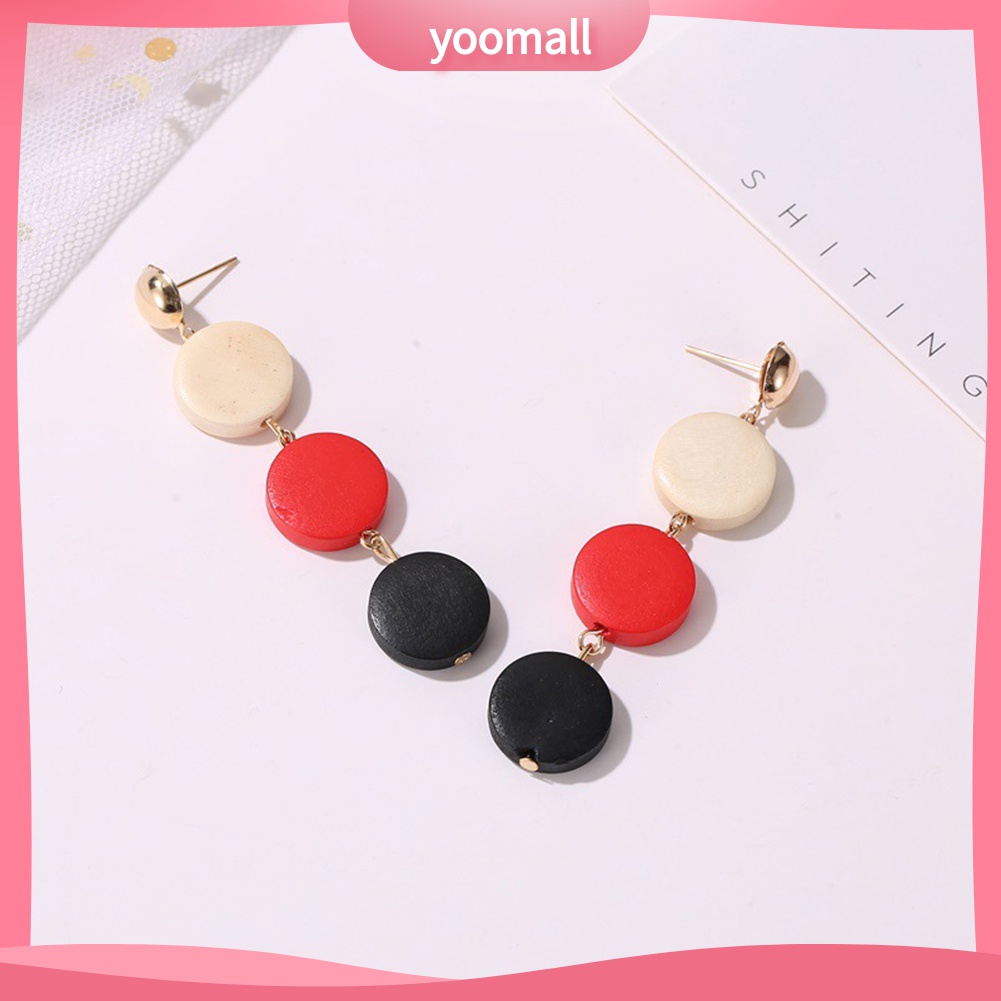 Bông Tai Hình Tròn Bằng Gỗ Thời Trang Dành Cho Nữ