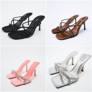 Guốc cao gót quai đính đá zara xuất xịn