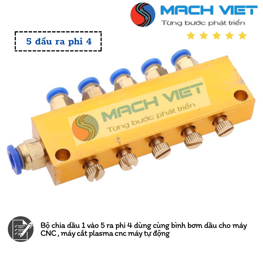 Bộ chia dầu 4 đầu ra , 5 đầu ra phi 4