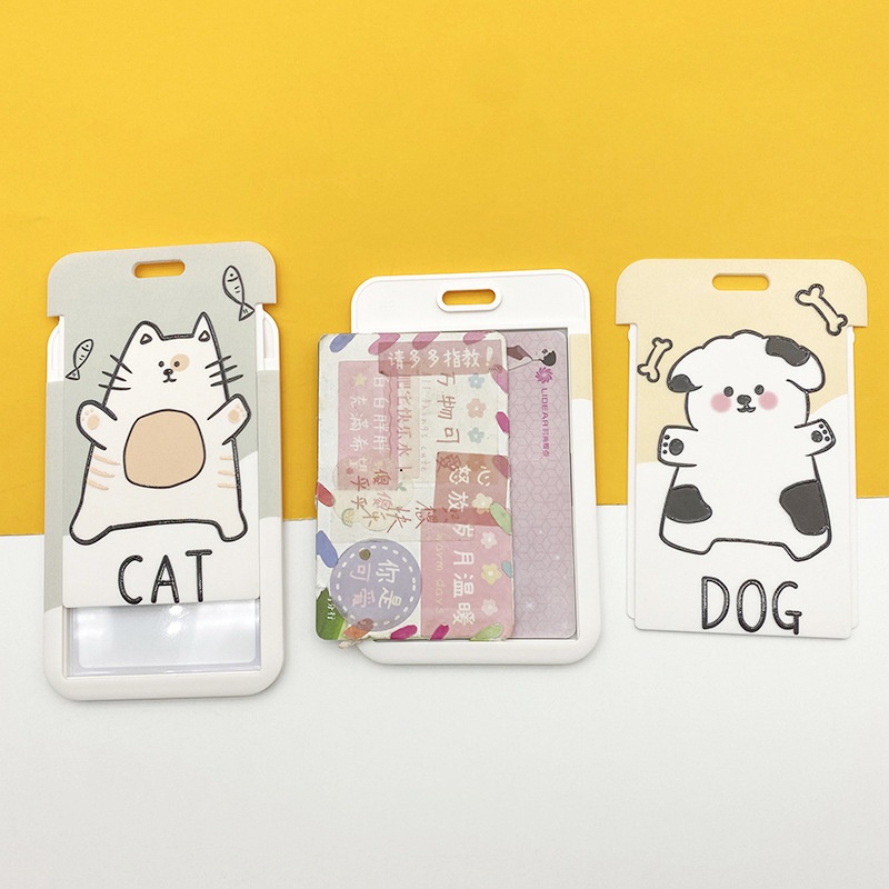 Dây Đeo Thẻ Bảng Tên Sinh Viên Học Sinh Nhân Viên Văn Phòng Thẻ Từ Xe Buýt Card Móc Gắn Chìa Khóa Điện Thoại [CAT &amp; DOG]