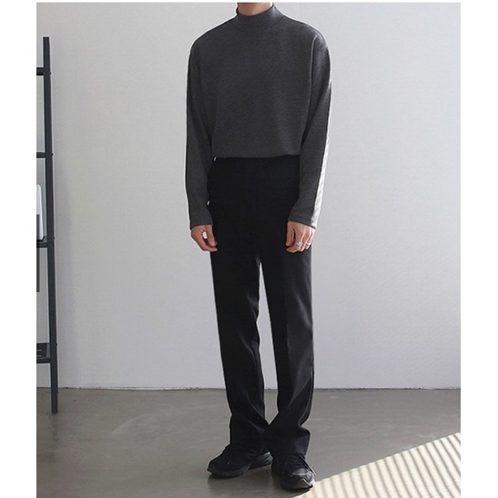 Áo thun cổ cao tay dài thời trang phong cách Hàn Quốc cho nam