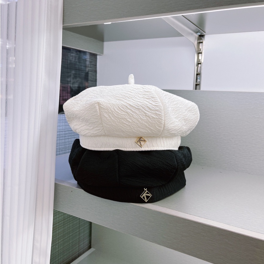 Mộc® Mũ nồi beret vải nhún thời trang phong cách Hàn Quốc mới