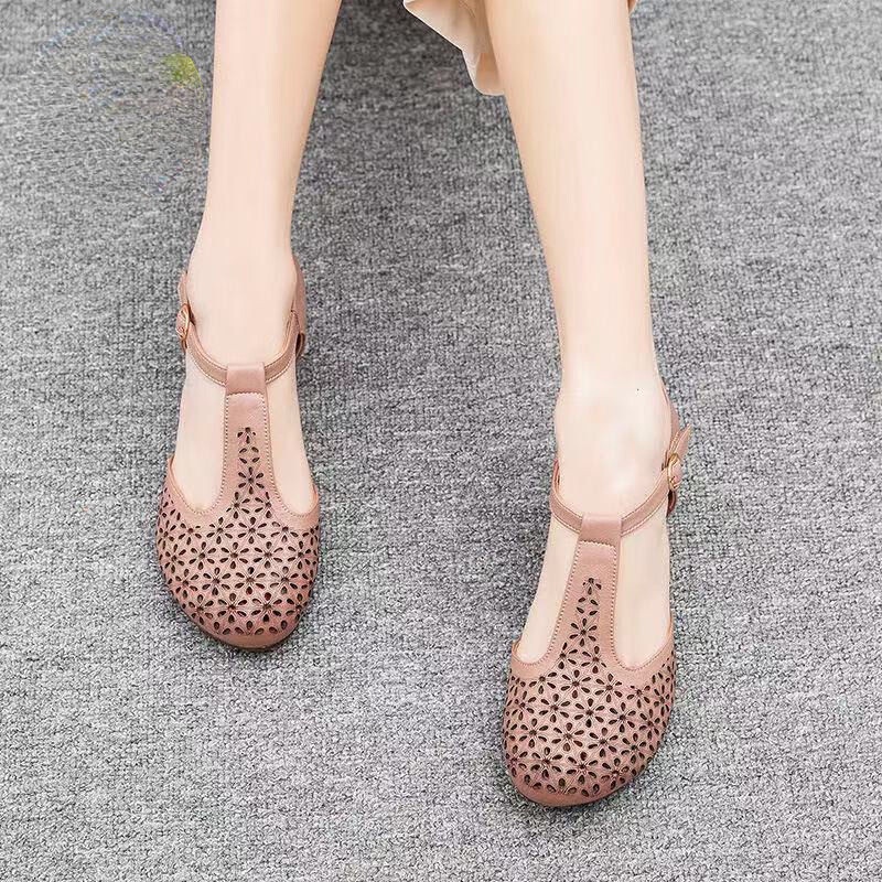 Xăng đan Da Đế Dày Phong Cách Dân Tộc Cổ Điển Thời Trang Cho Nữ