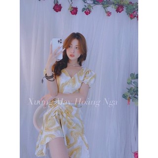 Váy rút đùi chất liệu lụa siêu tôn dáng (ảnh thật)