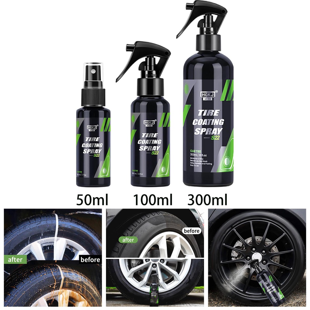 Chai Xịt Tire Coating Spray - Dung Dịch Bảo Dưỡng, Tẩy Rửa Và Phủ Bóng Phục Hồi Lốp Xe Ô Tô Chuyên Dụng