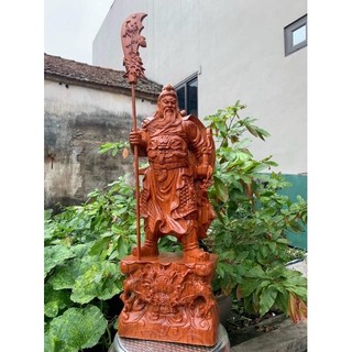 Tượng Quan công cao 60 gỗ hương đá