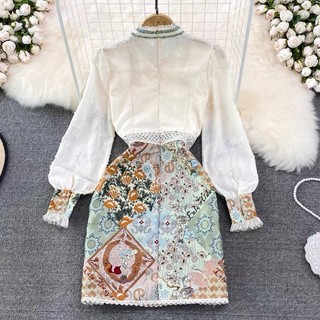 [ORDER] ĐẦM TIỂU THƯ TAY BỒNG PHỐI REN