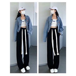 Quần nhung tăm ống rộng suông nỉ dày dặn loại 1 kèm dây rút, quần len tăm jogger unisex cạp cao lưng chun HÀn quốc