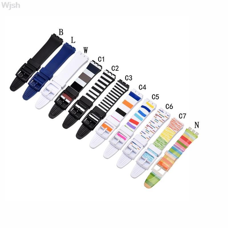 Dây Đeo Thay Thế Bằng Silicone Chống Nước Cho Đồng Hồ Swatch 16mm 17mm 19mm