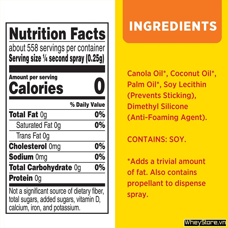 PAM Original 12 oz - 1 chai Dầu Xịt ăn kiêng 0 calo