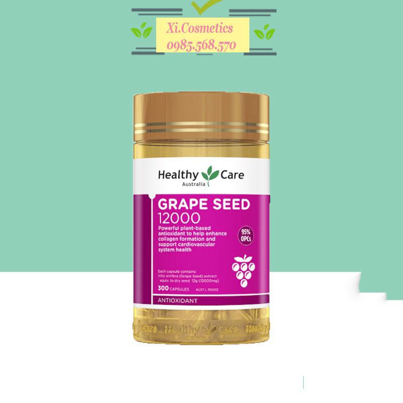 Viên uống Bổ tim mạch Healthy Care Grape Seed 12000mg