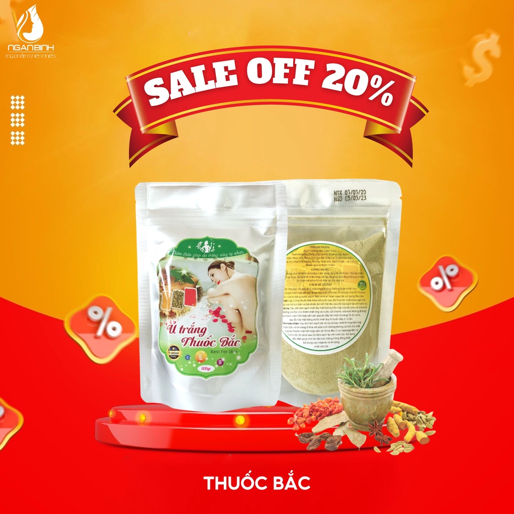 Tắm trắng thuốc bắc làm trắng tự nhiên, an toàn cho mọi làn da 100gr
