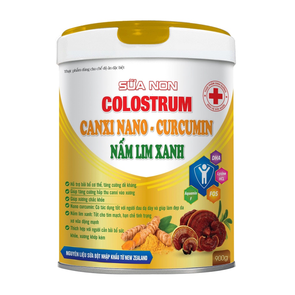 [900gr/hộp] SỮA NON COLOSTRUM CURCUMIN CANXI NANO-NẤM LIM XANH tăng cường sức khỏe, bổ sung VITAMIN và khoáng chất