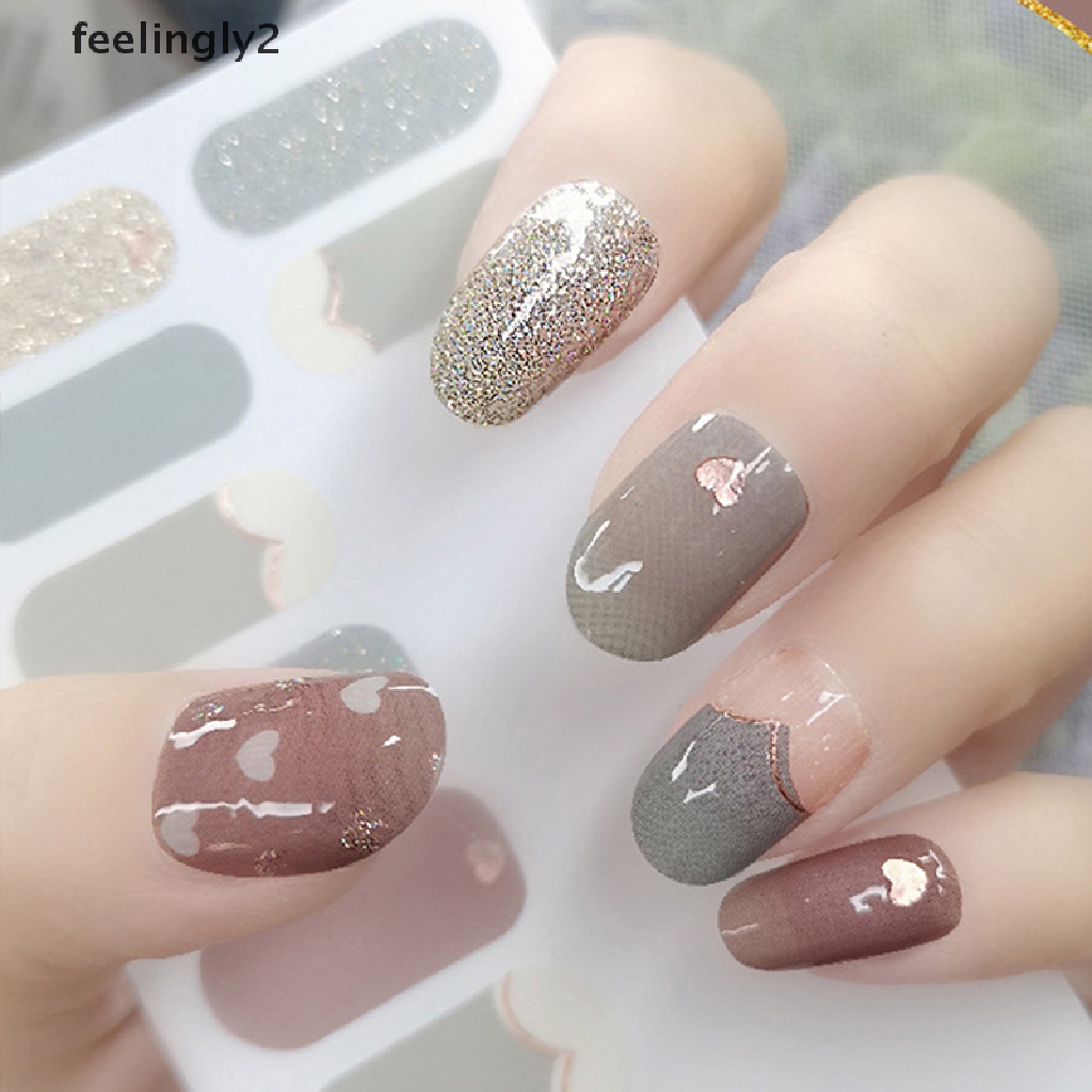 Miếng Dán Móng Tay 3D Màu Đồng Tự Dính Bao Phủ Toàn Diện