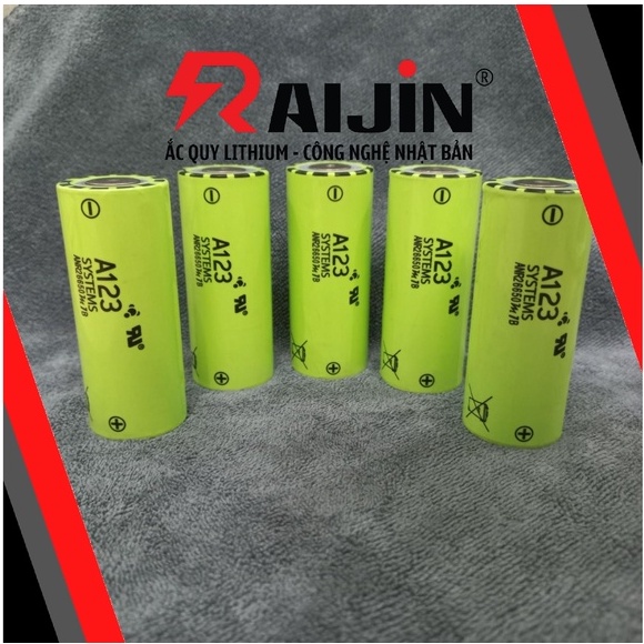Pin lithium A123 26650 dòng xả cao 3.2V 2500mAh tiêu chuẩn quân đội Mỹ chuyên dùng làm bình điện lưu trữ.