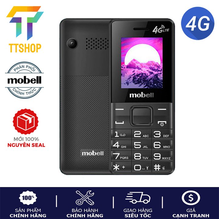 Điện thoại Mobell M239 4G Thiết kế đơn giản, cứng cáp - Hàng chính hãng