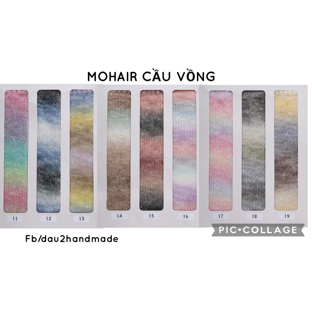 Len mohair loang siêu mềm mịn cuộn 100g