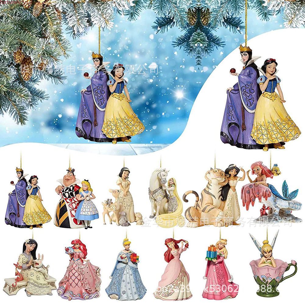 【Ready Stock】 Disney Frozen Công Chúa Bạch Tuyết Belle Hoa Nhài Acrylic Phẳng Vật Trang Trí Cây Thông Trang Trí Phía Sau Xe Gương Mặt Dây Chuyền thủ Công