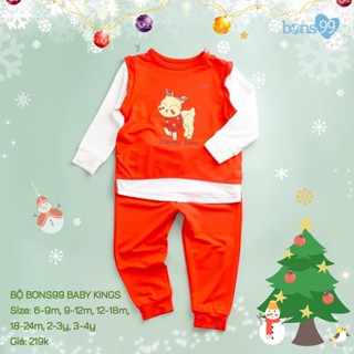 Bộ raglan nỉ cho bé diện mùa noel cực xinh bons99 chính hãng - ảnh sản phẩm 2