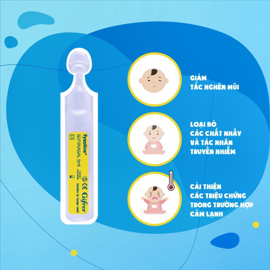Nước Muối Sinh Lý Kháng khuẩn Fysoline Pháp - Hỗ Trợ Nghẹt Mũi, Viêm Mũi, Sổ Mũi - An Toàn Cho Bé - Không Tác Dụng Phụ