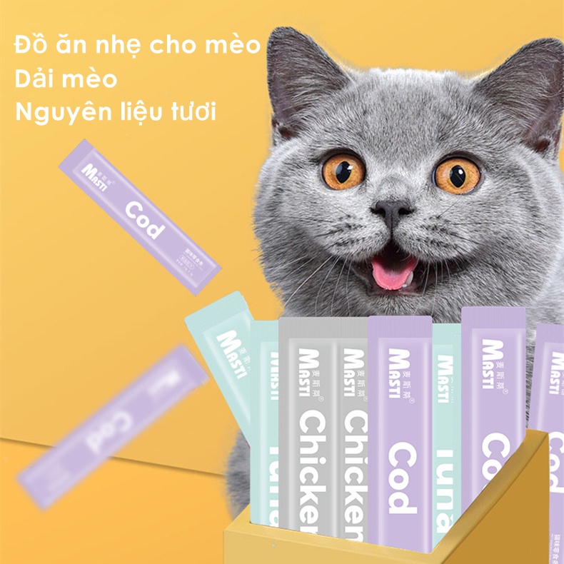 Vật Nuôi Mèo Đồ Ăn Nhẹ 15g Chất Lỏng Ướt Thực Phẩm Cá Ngừ Mèo Dải LI0283
