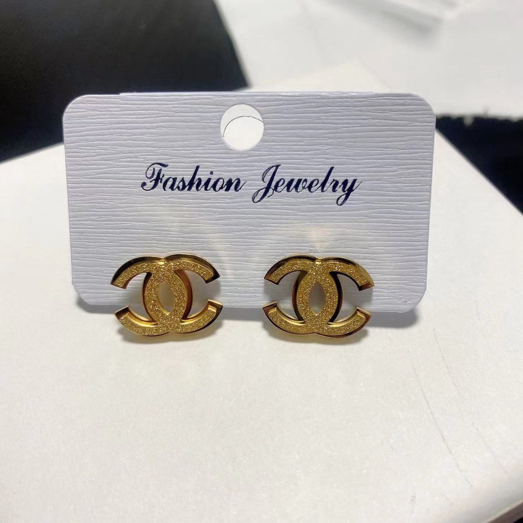 Bông Tai Chữ D Phong Cách retro Nhật Hàn Thời Trang 2022 Mới