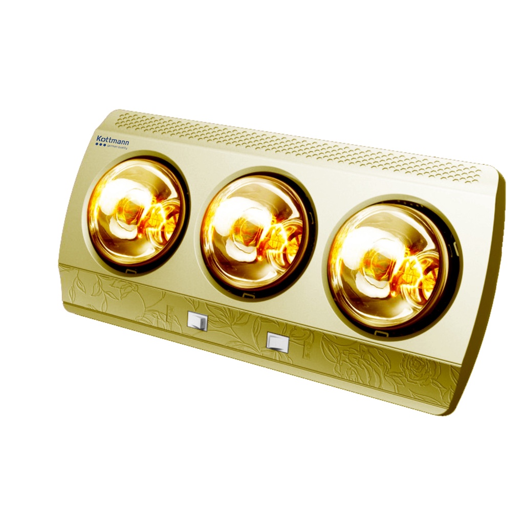 Đèn nhà tắm 3 bóng sưởi ấm nhanh, điều chỉnh từng bóng tiện lợi