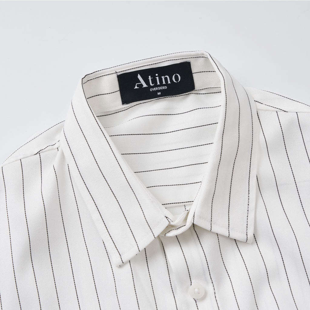 Áo Sơ Mi Dài Tay Nam Sọc ATINO Vải Cotton mềm mịn thoáng mát Form Regular SM4.4491