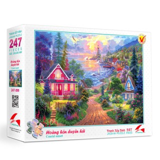 Tranh xếp hình tia sáng jigsaw puzzle 247 mảnh phát triển trí tuệ cho bé - hoàng hôn duyên hải - msp: 247-099