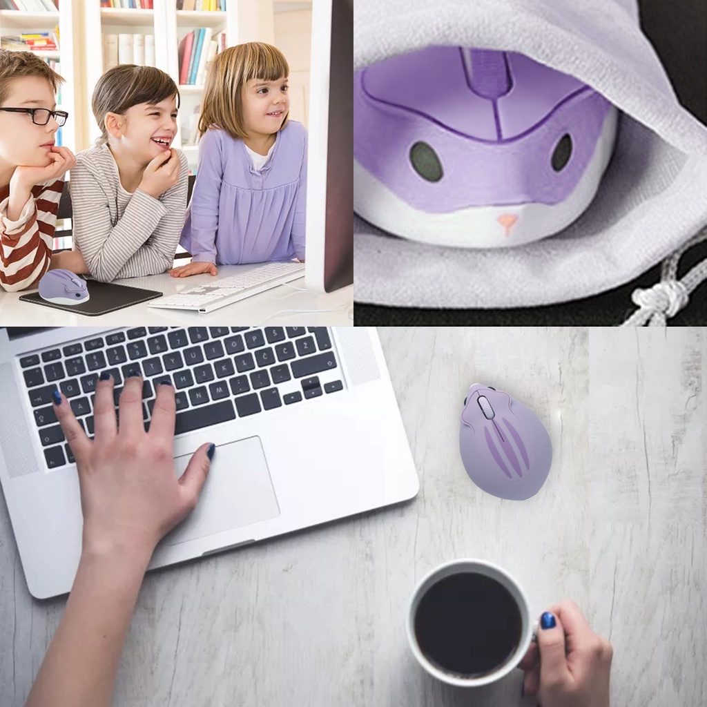 Chuột hamster không dây Mini Wireless USB Optical Mouse với thiết kế dễ thương 1600dpi / mini chuột sáng tạo chuột Hamster không dây