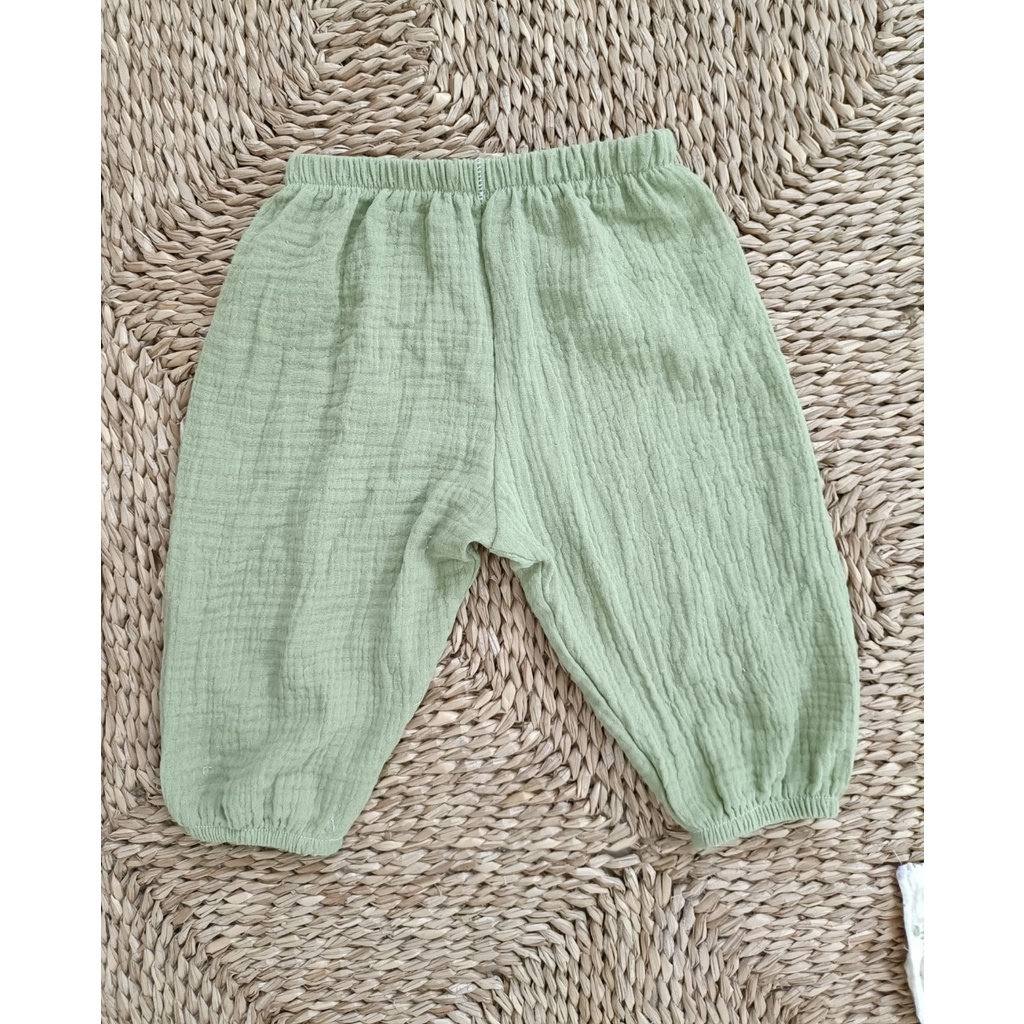 Quần boom chống muỗi cho bé chất xô muslin HABY KIDS