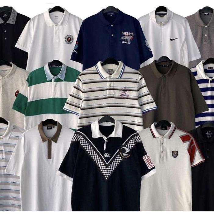 Áo polo unisex tay lỡ form rộng 2hand, áo thun có cổ nam nữ chất cotton cá sấu mềm và mát, logo thêu – Rew2022 Mẫu 6 ©️