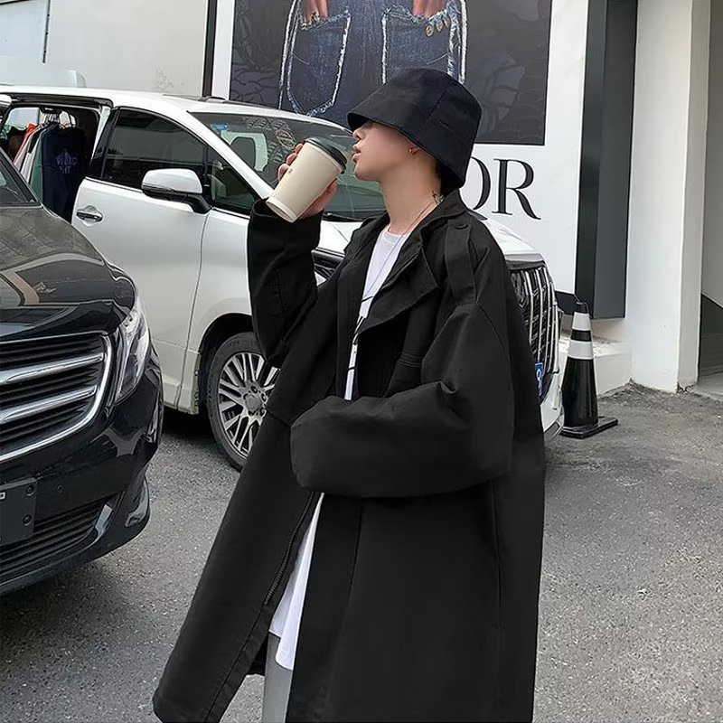 Áo Khoác Gió Dáng Dài Form Rộng Thời Trang Thu Đông Phong Cách Hàn Quốc