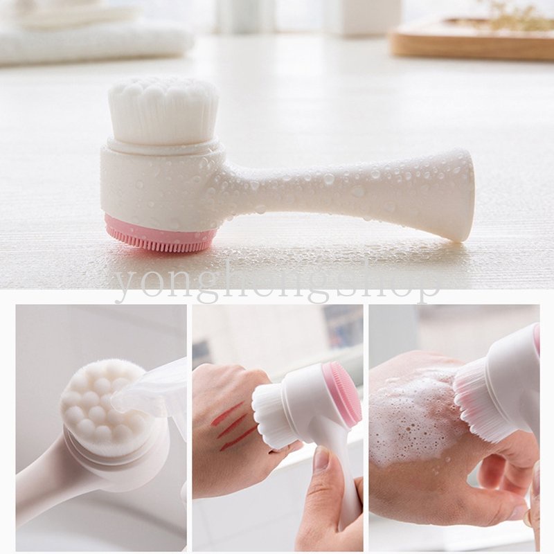 Cọ Rửa Mặt Tẩy Tế Bào Chết Bằng Silicon Mềm Hai Mặt Làm Sạch Sâu