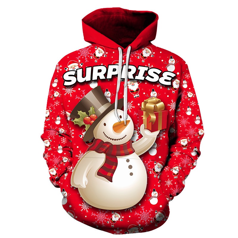 Áo hoodie In Họa Tiết Ông Già Noel 3D Thời Trang Cho Nam