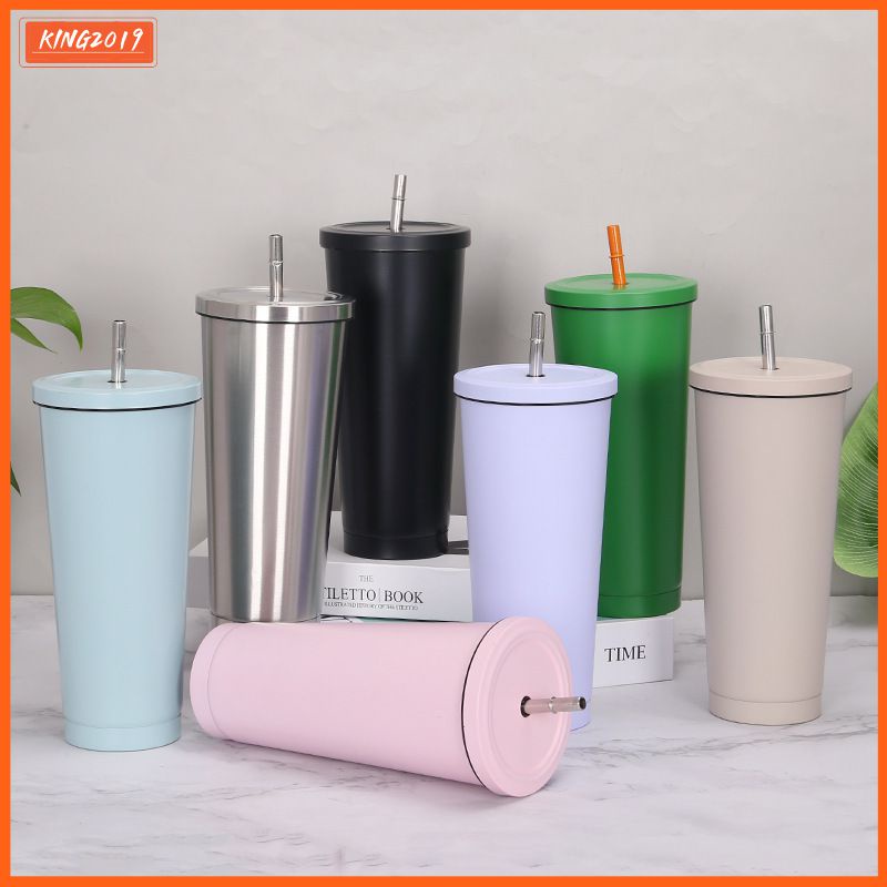 Cá Tuyết 500Ml 750Ml 2 Lớp Inox Nóng Lạnh Cốc Uống Nước Có Ống Hút Và Nắp Đậy Chân Không Cách Nhiệt Cup bình Giữ Nhiệt Nước