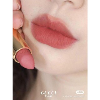 (mẫu mới 2022) Son Lì Gucci 208 Matte Hồng cam đất