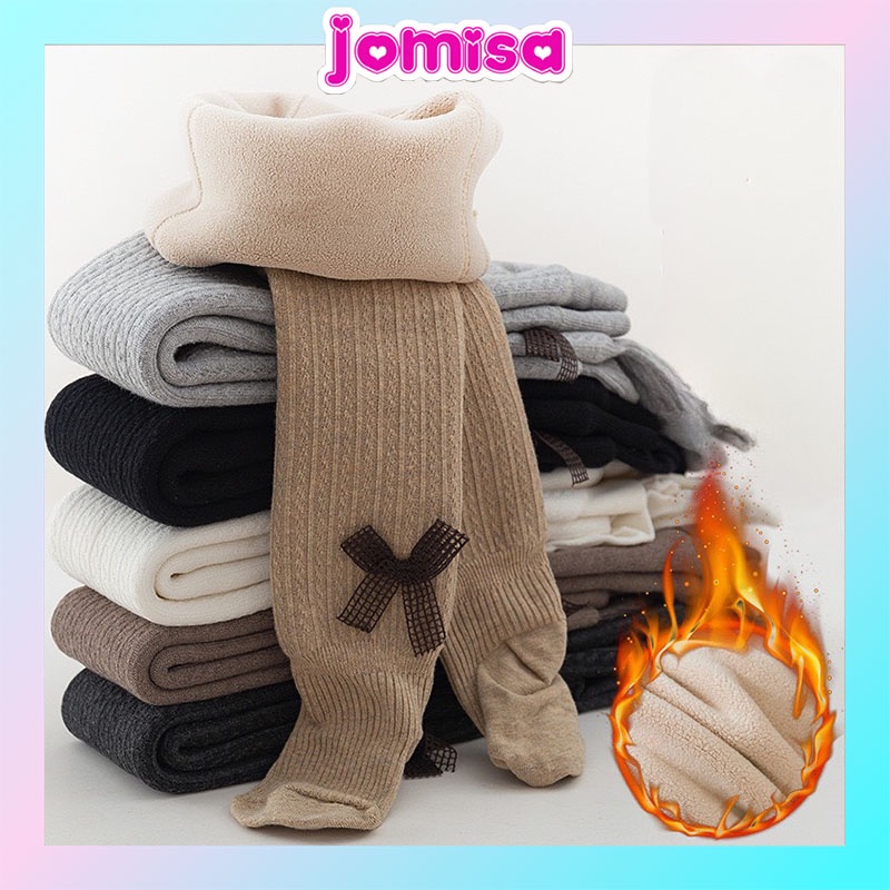 Quần tất cho bé lót lông dày dặn có bàn đính nơ xinh xắn ấm áp JOMISA T41