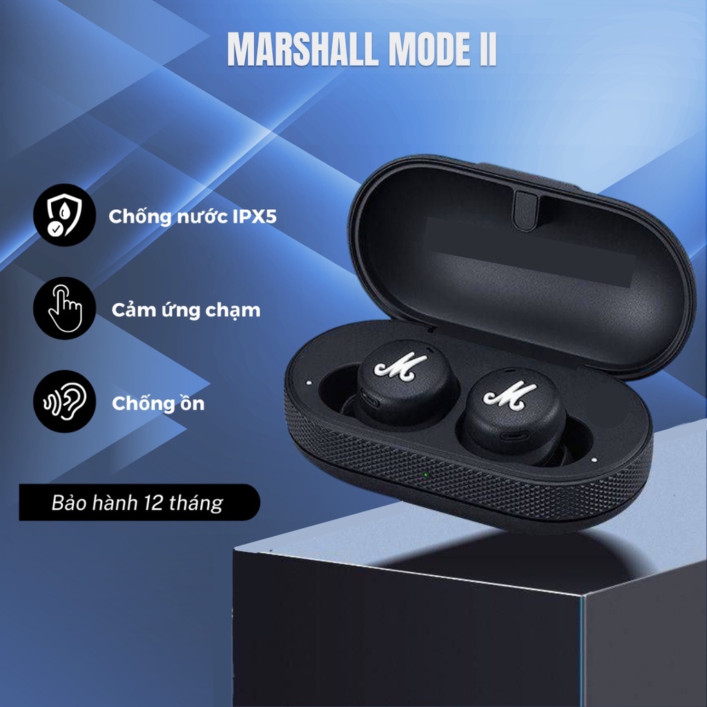 Tai Nghe Bluetooth Nhét Tai Thể Thao Không Dây Marshall Mode II (2) Kết Nối Bluetooth Kèm Mic Chống Ồn Bảo Hành 12 Tháng