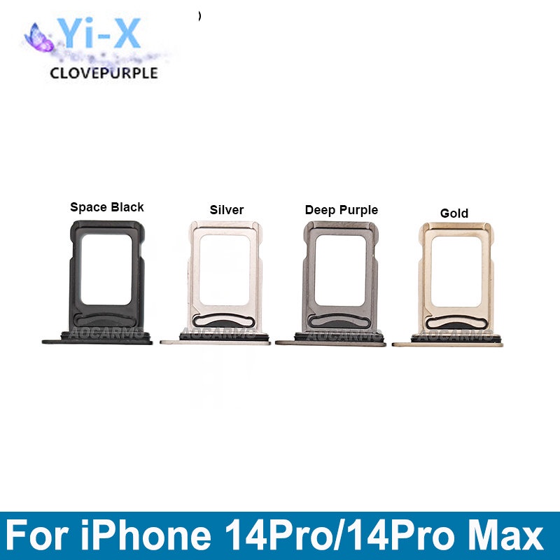 Khay Đựng SIM Điện Thoại Màu Đen / Bạc / Tím / Vàng Thay Thế Chuyên Dụng Cho iPhone 14 Pro MAX 14Pro