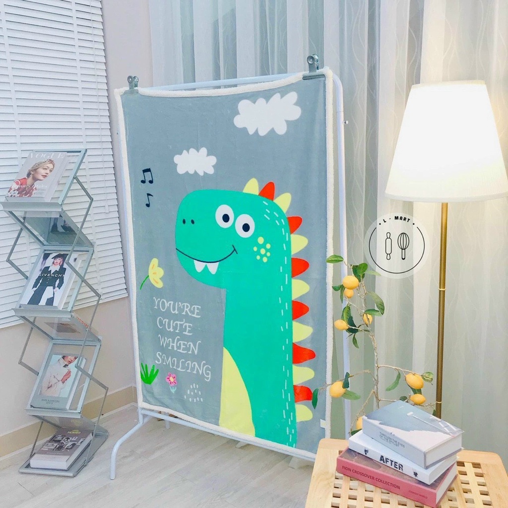CHĂN MỀN LÔNG CỪU HỌA TIẾT HOẠT HÌNH CHO TRẺ SƠ SINH VÀ TRẺ NHỎ CÓ THỂ LÀM KHĂN QUẤN, KHĂN Ủ ẤM SAU KHI TẮM